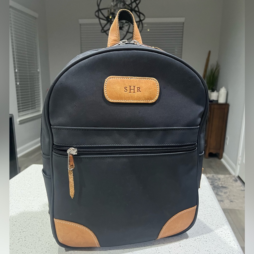 Jon Hart Backpack Coated Canvas Black Leather Accents *SHR* Travel School